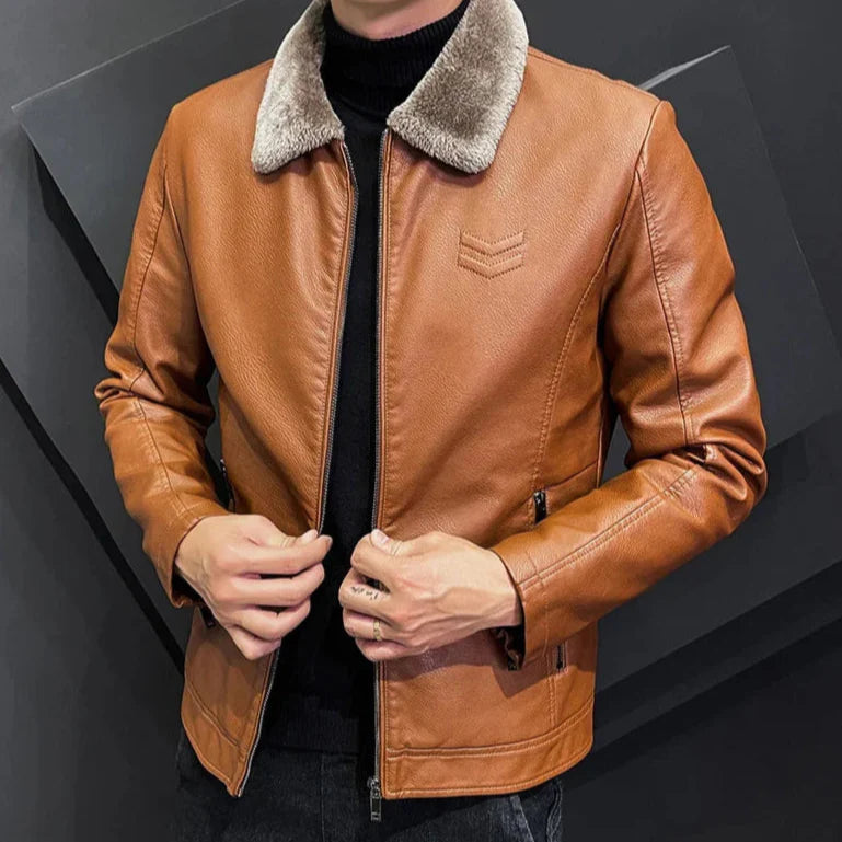 Men's Leather Jacket + Automatic Leather Belt - The Empire Kit