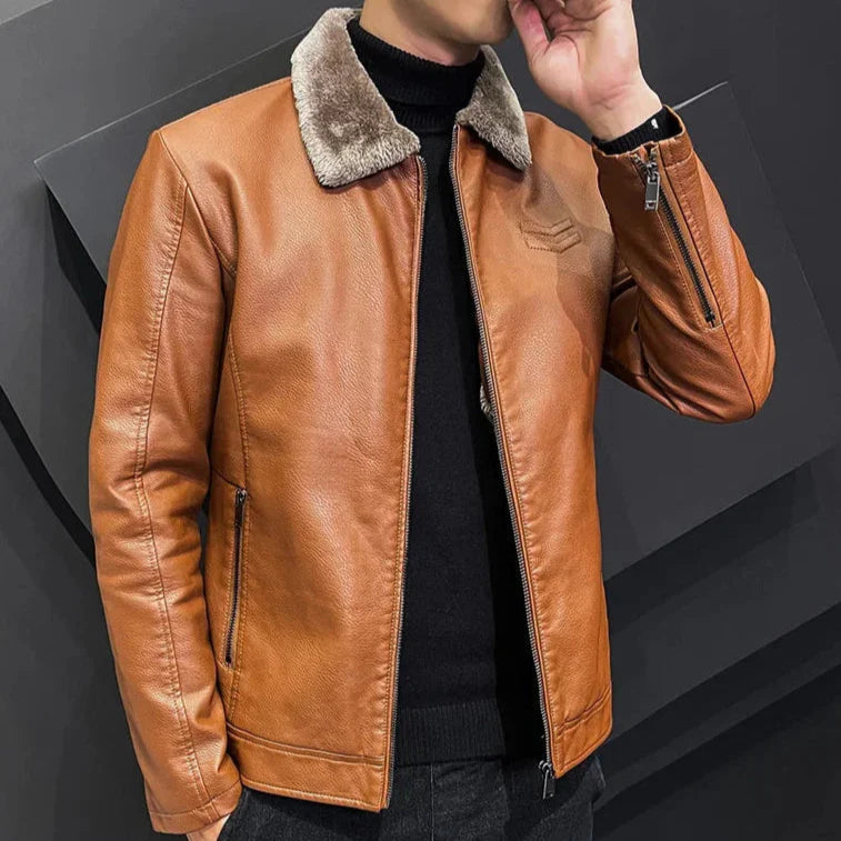 Men's Leather Jacket + Automatic Leather Belt - The Empire Kit