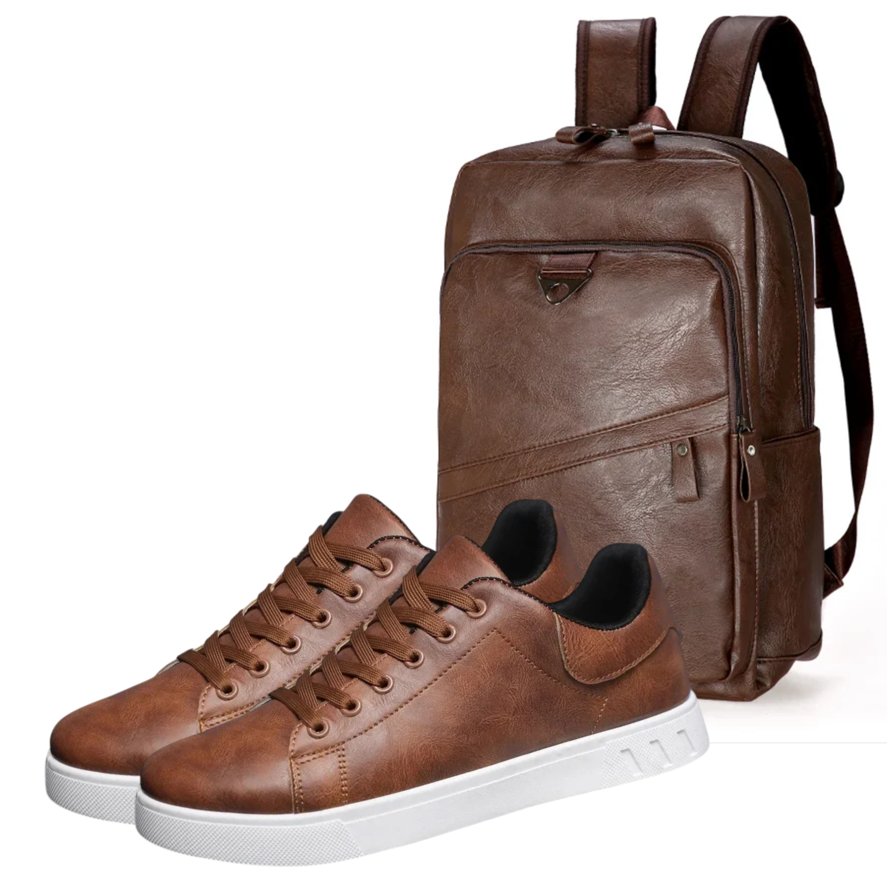 Leather Sneakers for Men + Leather Backpack - The Heritage Kit