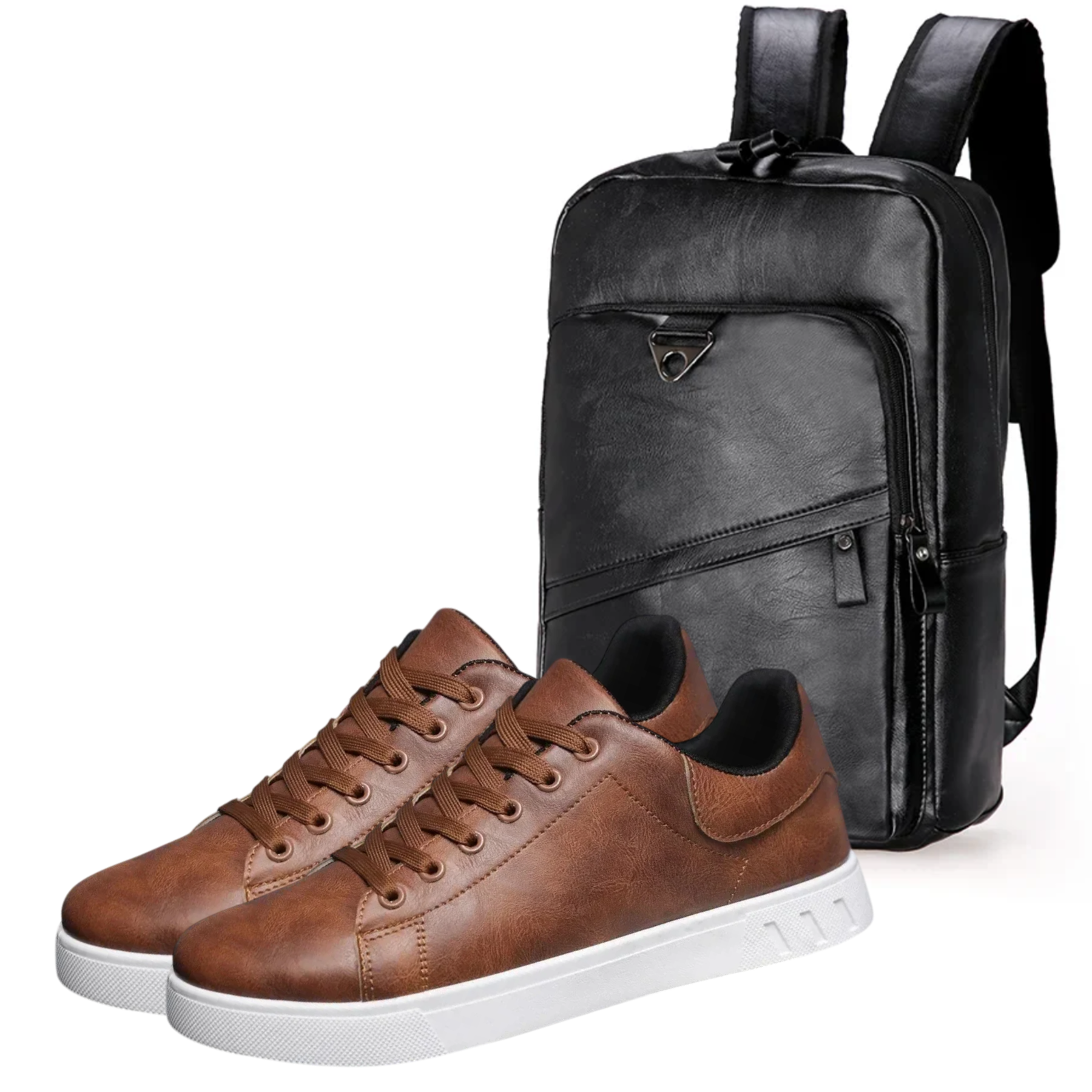 Leather Sneakers for Men + Leather Backpack - The Heritage Kit