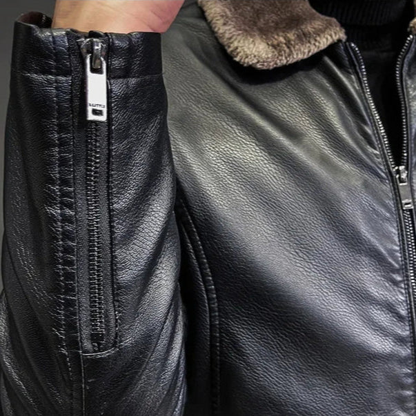Men's Leather Jacket + Automatic Leather Belt - The Empire Kit