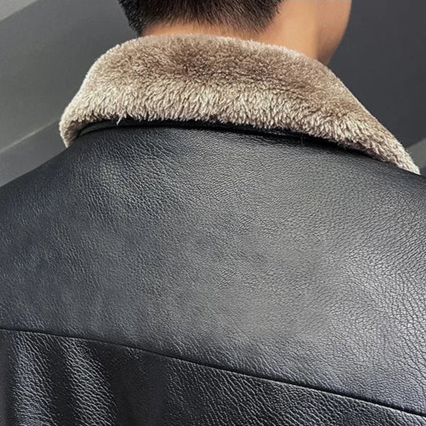 Men's Leather Jacket + Automatic Leather Belt - The Empire Kit