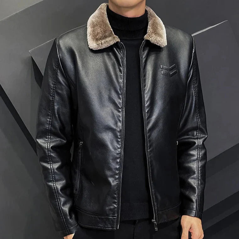Men's Leather Jacket + Automatic Leather Belt - The Empire Kit